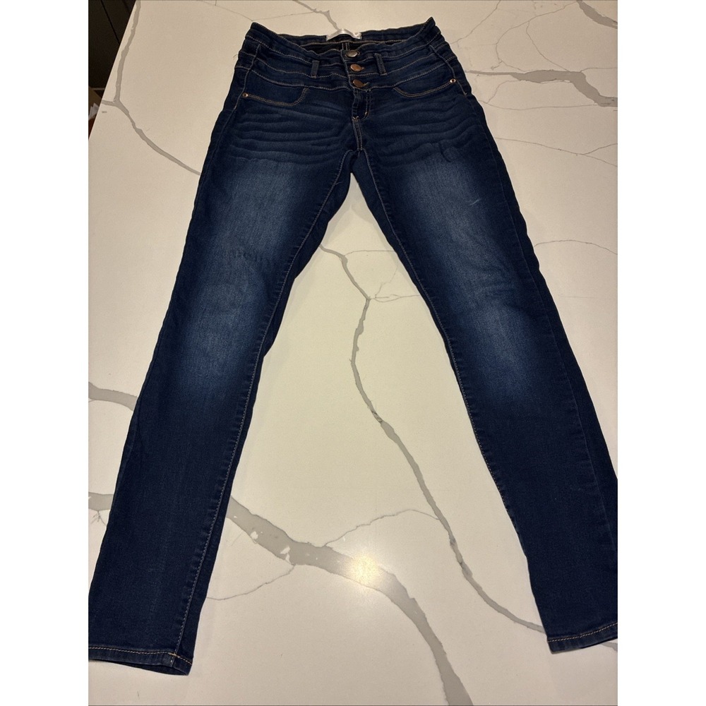 No Boundaries Stacked Waist stretch jeans/pants/leggings Size 11 Dark Wash